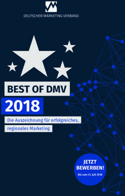 2018 beSt OF DMV - Jetzt bewerben! - Deutscher Marketing Verband eV
