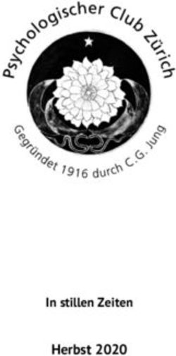 Herbst 2020 In stillen Zeiten - Der Psychologische Club Zürich