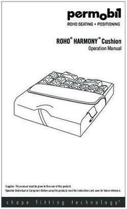 ROHO HARMONY Cushion Operation Manual - Permobil