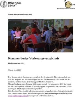 Kommentiertes Vorlesungsverzeichnis - Seminar f&uuml;r Filmwissenschaft