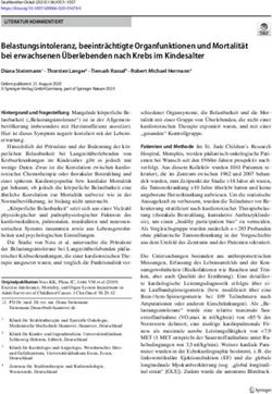 Belastungsintoleranz, beeinträchtigte Organfunktionen und Mortalität bei erwachsenen Überlebenden nach Krebs im Kindesalter - Degro