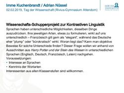 Imme Kuchenbrandt / Adrian N&uuml;ssel - 02.02.2019, Tag der Wissenschaft (Rivius-Gymnasium Attendorn) - Goethe-Universit&auml;t
