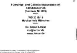 FÜHRUNGS- UND GENERATIONSWECHSEL IM FAMILIENBETRIEB (SEMINAR NR. 083) - WS 2018/19 - DR. BERND LEMAR