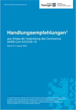 HANDLUNGSEMPFEHLUNGEN1 - AUS ANLASS DER AUSBREITUNG DES CORONAVIRUS SARS-COV-2/COVID-19