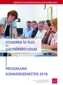 STUDIEREN 50 PLUS GASTH&Ouml;RERSTUDIUM - PROGRAMM SOMMERSEMESTER 2018 und - ZWW Uni Mainz