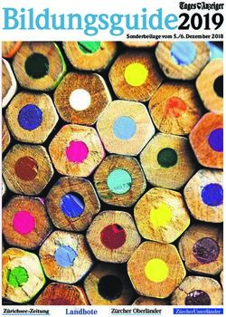 Bildungsguide2019 Sonderbeilage vom 5./6. Dezember 2018 - Stadt Z&uuml;rich