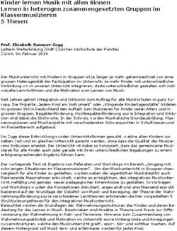 Kinder lernen Musik mit allen Sinnen Lernen in heterogen zusammengesetzten Gruppen im Klassenmusizieren 5 Thesen