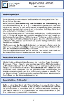 Hygieneplan Corona - Carl-Engler-Schule