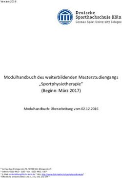 Modulhandbuch des weiterbildenden Masterstudiengangs "Sportphysiotherapie" (Beginn: M&auml;rz 2017) - Deutsche Sporthochschule K&ouml;ln