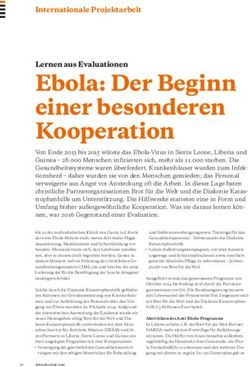 Ebola: Der Beginn einer besonderen Ko operation - Internationale Projektarbeit Lernen aus Evaluationen