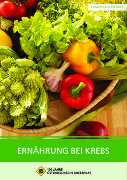 ERNÄHRUNG BEI KREBS - ERNÄHRUNG BEI KREBS