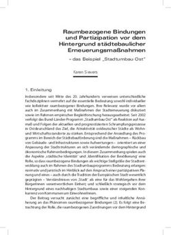 Raumbezogene Bindungen und Partizipation vor dem Hintergrund st&auml;dtebaulicher Erneuerungsma&szlig;nahmen