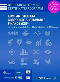 BERUFSBEGLEITENDES ZERTIFIKATSPROGRAMM KOMPAKTSTUDIUM CORPORATE SUSTAINABLE FINANCE (CSF) - SDGs sind unumkehrbar - Nachhaltigkeit wird Standard ...