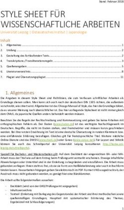 STYLE SHEET F&Uuml;R WISSENSCHAFTLICHE ARBEITEN - Japanologie Leipzig
