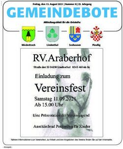 Vereinsfest Einladung zum - RV.Araberhof - Ortschaftsrat Seehausen