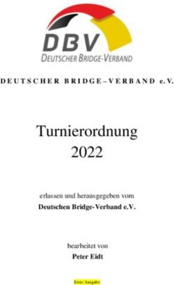 Turnierordnung 2022 DEUTSCHER BRIDGE-VERBAND e.V - erlassen und herausgegeben vom - Deutscher Bridge-Verband