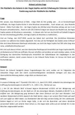 Die R&uuml;ckkehr des Gebets in der Hagia Sophia und die Erhebung der Stimmen mit der Forderung nach der R&uuml;ckkehr des Kalifats