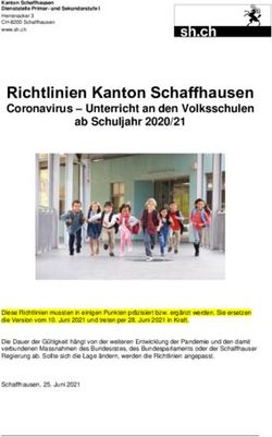 Richtlinien Kanton Schaffhausen - Coronavirus - Unterricht an den Volksschulen ab Schuljahr 2020/21 - Gemeinde ...