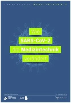 SARS-COV-2 DIE MEDIZINTECHNIK - WIE VER&Auml;NDERT - SPECTARIS