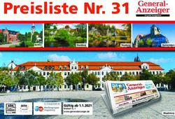 Preisliste Nr. 31 - G&uuml;ltig ab 1.1.2021 - General-Anzeiger