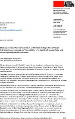 Stellungnahme zur Revision des Natur- und Heimatschutzgesetzes (NHG) als indirekten Gegenvorschlag zur Volksinitiative "Für die Zukunft unserer ...