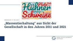 "Massentierhaltung" aus Sicht der Gesellschaft in den Jahren 2011 und 2021 - WEBINAR 17.09.2021