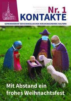 KONTAKTE Nr. 1 - Mit Abstand ein frohes Weihnachtsfest - Evangelische Kirchengemeinde Haltern