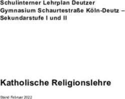 Katholische Religionslehre - Schulinterner Lehrplan Deutzer Gymnasium Schaurtestra&szlig;e K&ouml;ln-Deutz - Sekundarstufe I und II