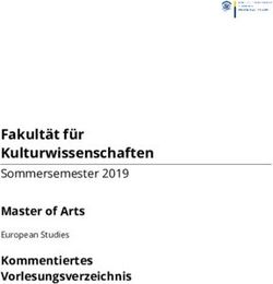 Fakultät für Kulturwissenschaften - Sommersemester 2019 Master of Arts Kommentiertes Vorlesungsverzeichnis - Faculty of Social and ...