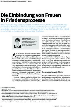 Die Einbindung von Frauen in Friedensprozesse - Medica ...