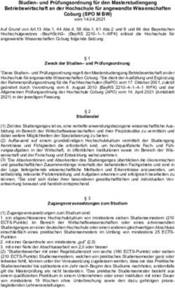 Studien- und Pr&uuml;fungsordnung f&uuml;r den Masterstudiengang Betriebswirtschaft an der Hochschule f&uuml;r angewandte Wissenschaften Coburg (SPO M BW) ...