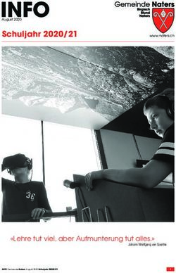 Schuljahr 2020/21 - "Lehre tut viel, aber Aufmunterung tut alles." - Gemeinde Naters