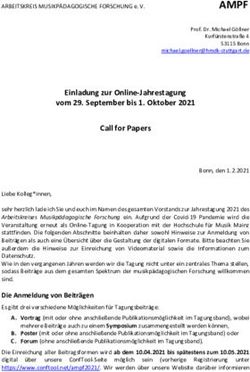 Einladung zur Online-Jahrestagung vom 29. September bis 1. Oktober 2021 Call for Papers - Arbeitskreis für ...
