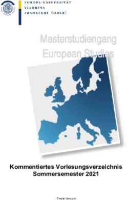 Kommentiertes Vorlesungsverzeichnis Sommersemester 2021 - Finale Version