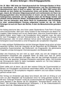 20 Jahre Schengen - Eine Erfolgsgeschichte.