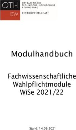 MODULHANDBUCH FACHWISSENSCHAFTLICHE WAHLPFLICHTMODULE WISE 2021/22 - STAND: 14.09.2021 - OTH REGENSBURG