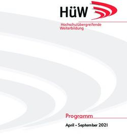 PROGRAMM APRIL - SEPTEMBER 2021 - HÜW