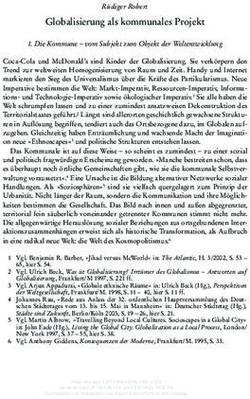 Globalisierung als kommunales Projekt - Nomos eLibrary
