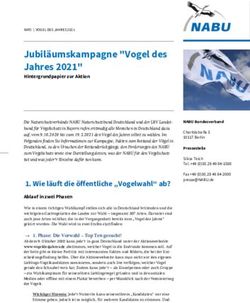 Jubiläumskampagne "Vogel des Jahres 2021" - Hintergrundpapier zur Aktion - NABU