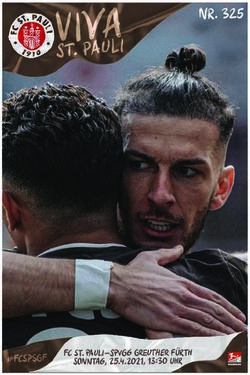 NR. 325 - FC ST. PAULI-SPVGG GREUTHER F&Uuml;RTH SONNTAG, 25.4.2021, 13:30 UHR