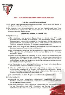 TFV - DURCHF&Uuml;HRUNGSBESTIMMUNGEN 2020/2021 1 SPIELTERMINE UND AUSLOSUNG - Tiroler ...