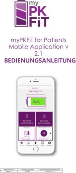 BEDIENUNGSANLEITUNG MYPKFIT FOR PATIENTS MOBILE APPLICATION V 2.1