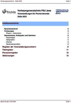 VORLESUNGSVERZEICHNIS FSU JENA VERANSTALTUNGEN FÜR PROMOVIERENDE SOSE 2021 - VORLESUNGSVERZEICHNIS ...