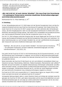 "Wo viel Licht ist, ist auch starker Schatten": Die neue Dual-Use Verordnung - Ein gelungener Kompromiss zwischen staatlichen ...