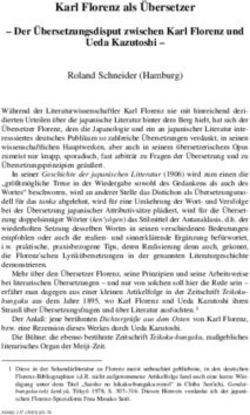Karl Florenz als &Uuml;bersetzer- Der &Uuml;bersetzungsdisput zwischen Karl Florenz und