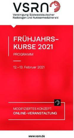 FR&Uuml;HJAHRS-KURSE 2021 - PROGRAMM MODIFIZIERTES KONZEPT: ONLINE-VERANSTALTUNG 12.-13. Februar 2021 - VSRN