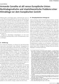Armando Carvalho et alii versus Europ&auml;ische Union: Rechtsdogmatische und staatstheoretische Probleme einer Klimaklage vor dem Europ&auml;ischen Gericht ...