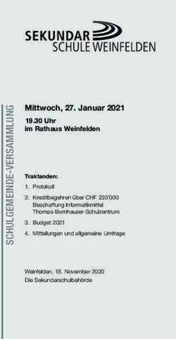 Mittwoch, 27. Januar 2021 - 19.30 Uhr im Rathaus Weinfelden - Schule Weinfelden