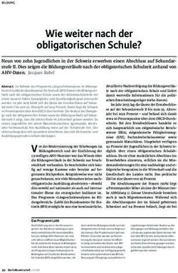 Wie weiter nach der obligatorischen Schule? - Die Volkswirtschaft