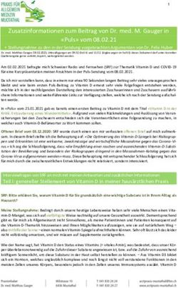 Zusatzinformationen zum Beitrag von Dr. med. M. Gauger in "Puls" vom 08.02.21 - Arztpraxis Muotathal